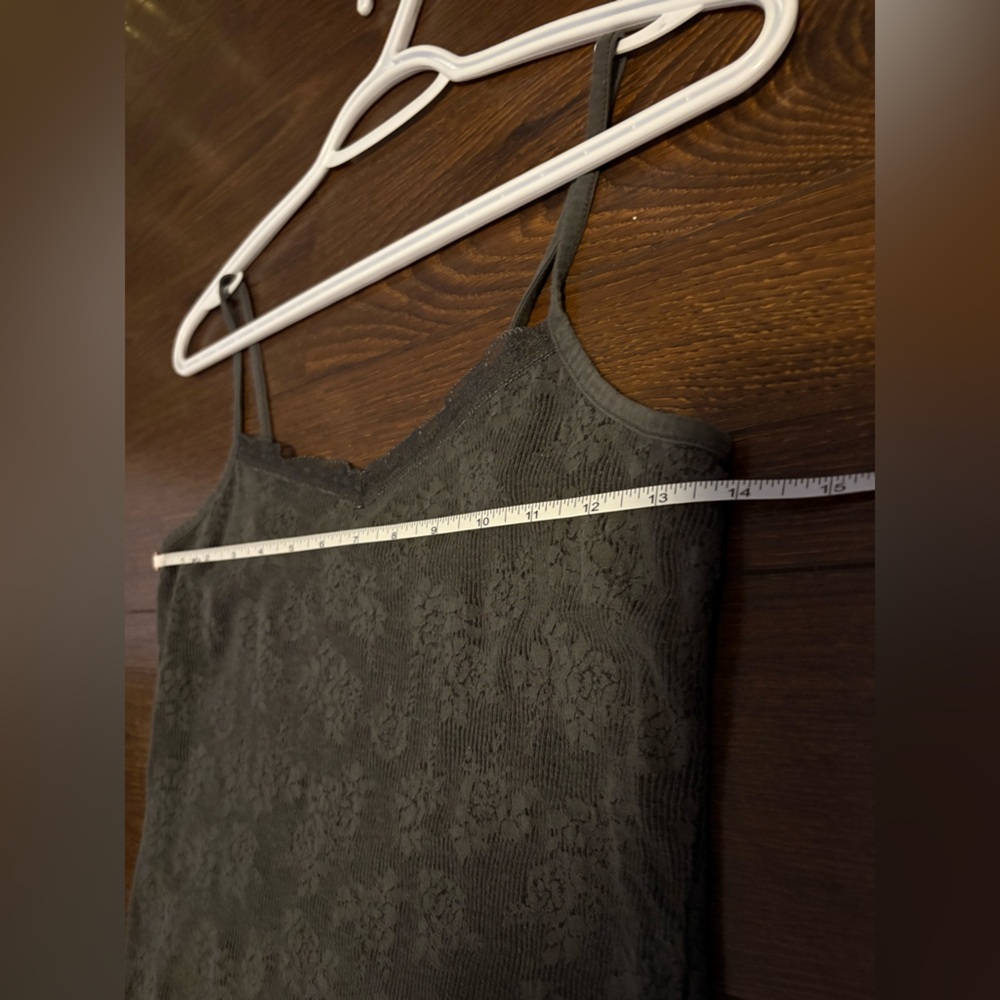 dark gray lace trim cami top - Picture 3 of 4